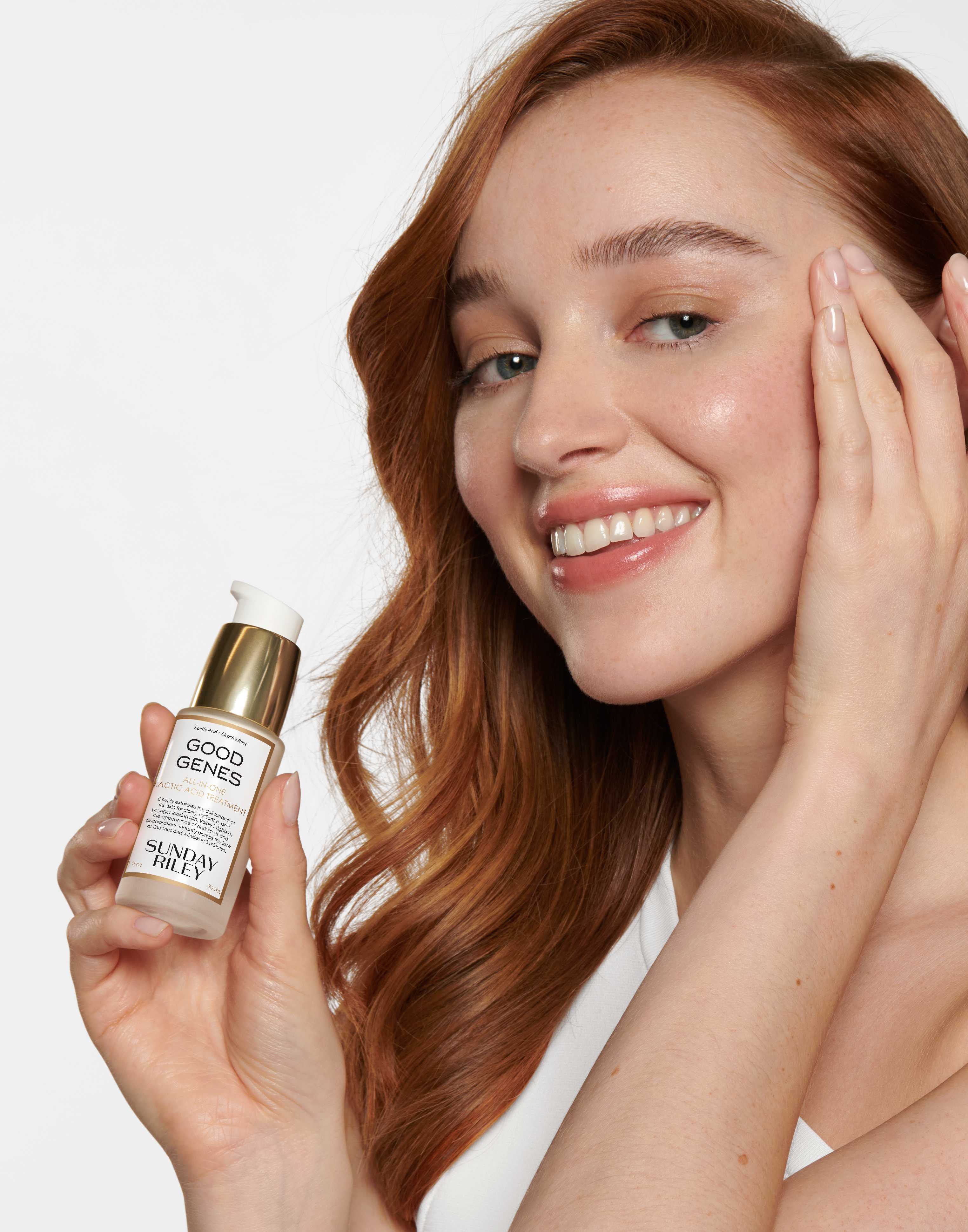 Creator presenting Sunday Riley skincare